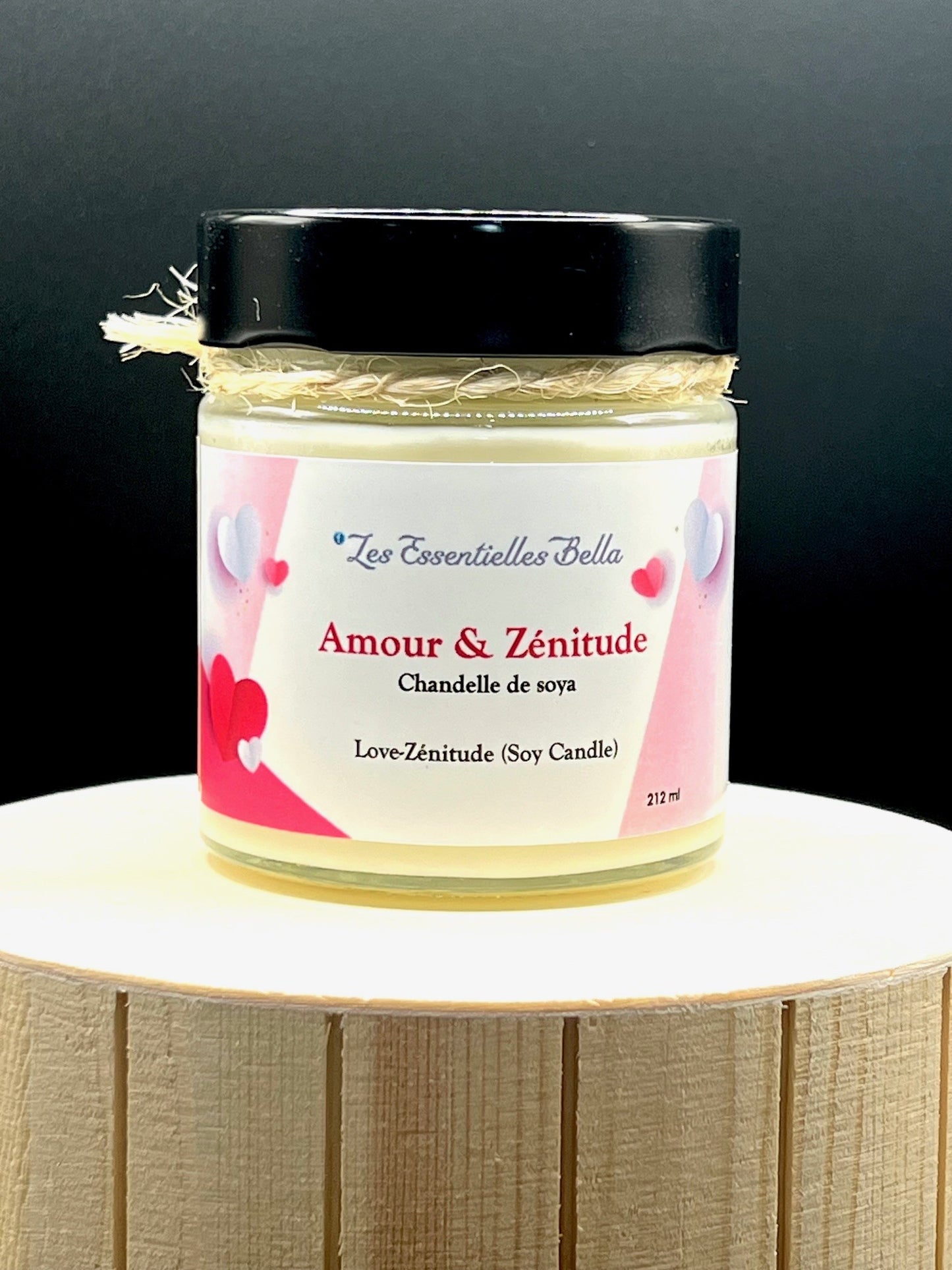 Chandelle de soya naturel (Amour-zénitude)