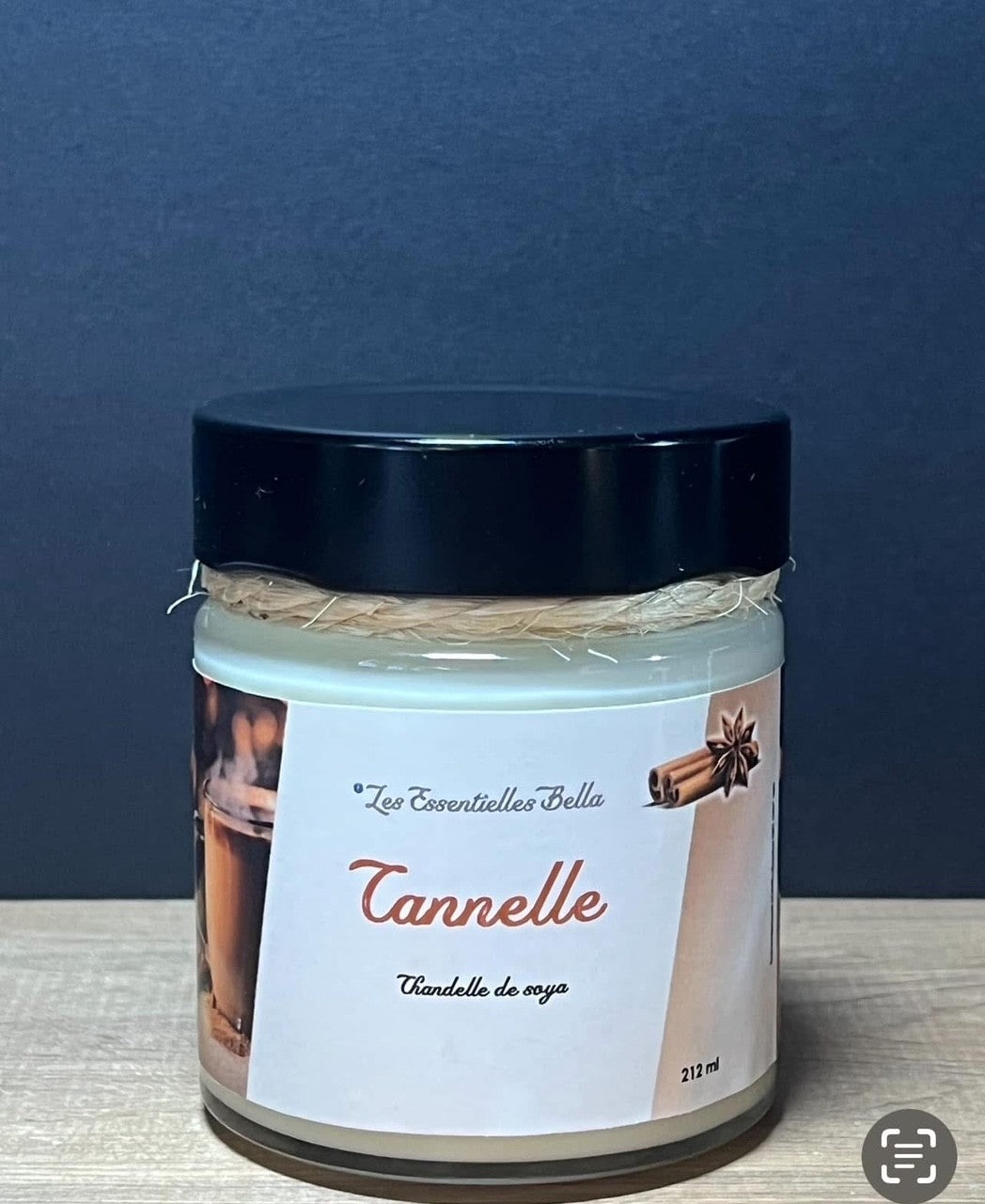 Chandelle de soya naturel (Cannelle)
