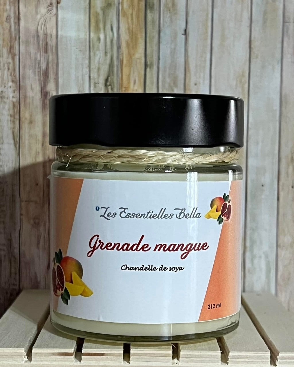 Chandelle de soya naturel (Grenade-mangue)
