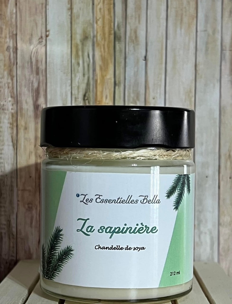 Chandelle de soya naturel (La sapinière)