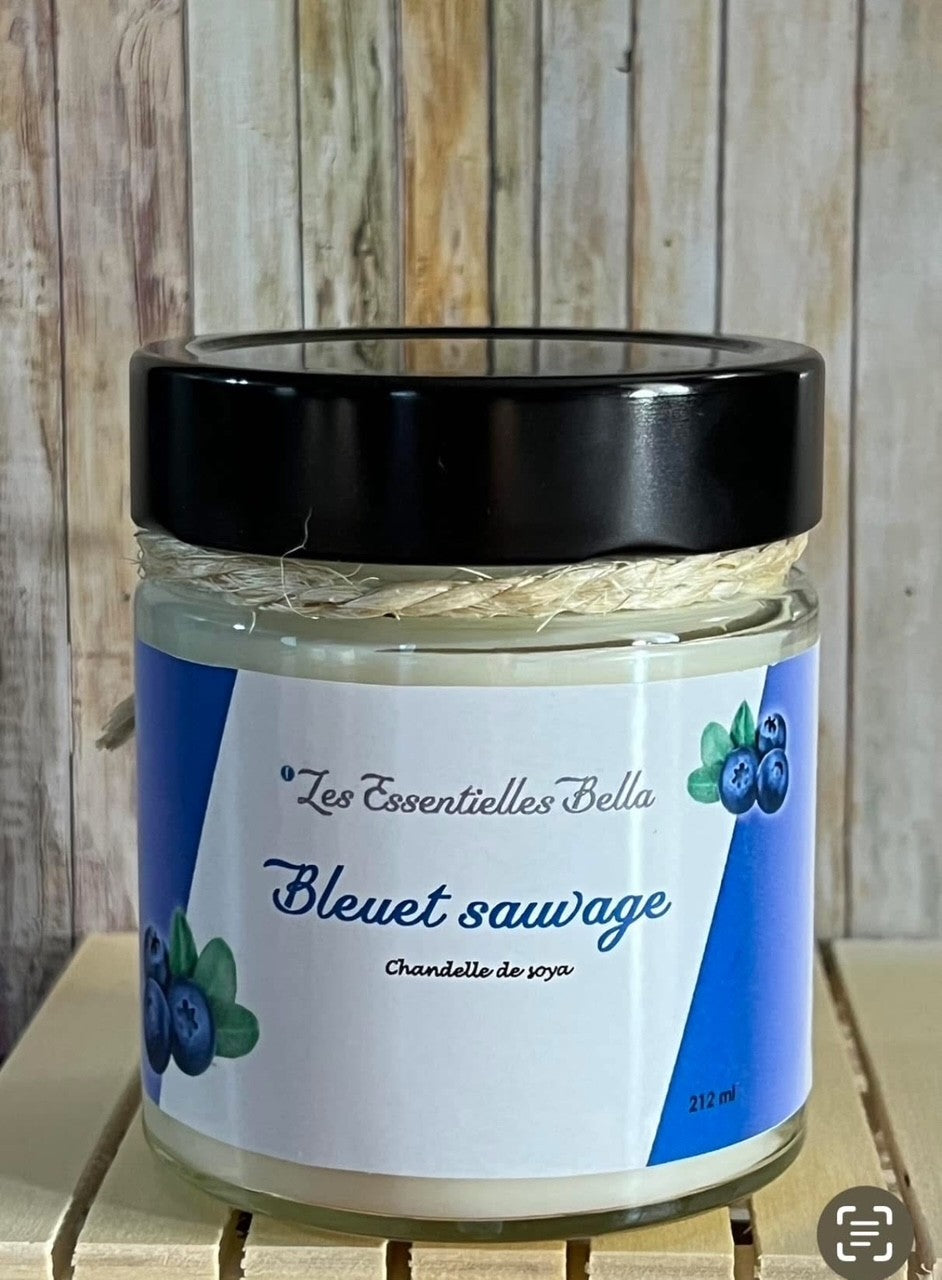 Chandelle de soya naturel (Bleuet sauvage)