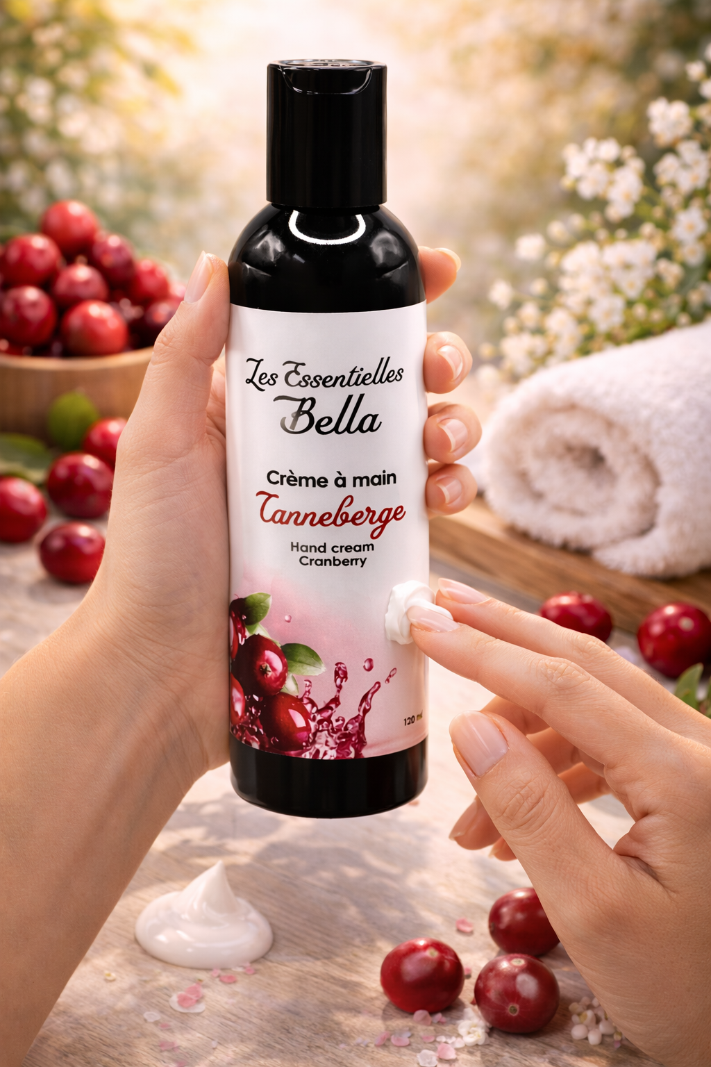 Crème à main à la canneberge