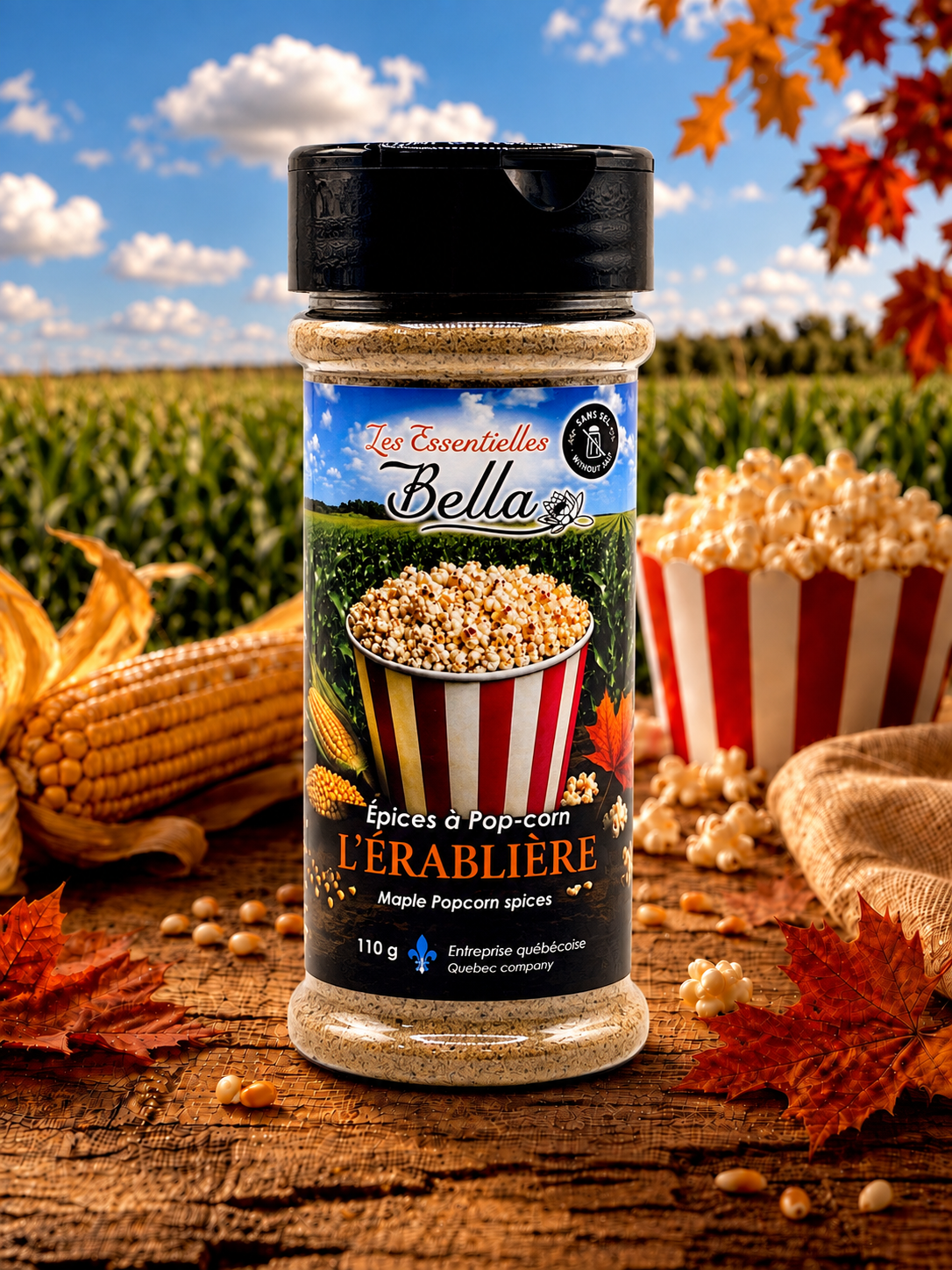Épice à pop corn L’érablière (Maple Sugar Shack Popcorn Seasoning)