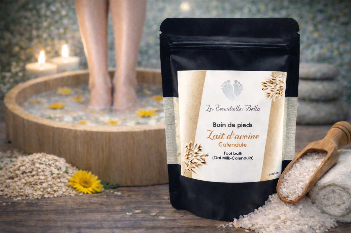 Bain de pieds (Lait d'avoine & calendule)