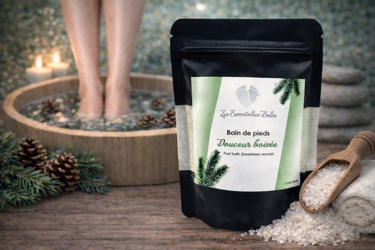 Bain de pieds (Douceur boisée) -Foot bath (Woody softness)