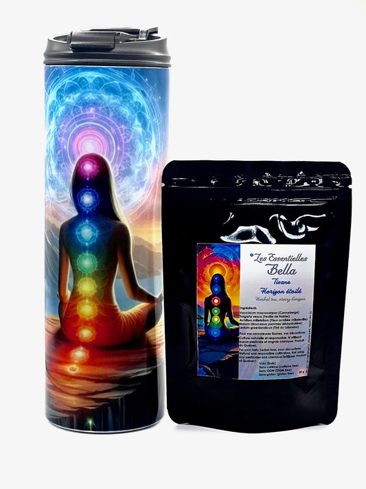 Ensemble chakras (bouteille d'eau chakra & Tisane horizon étoilé)