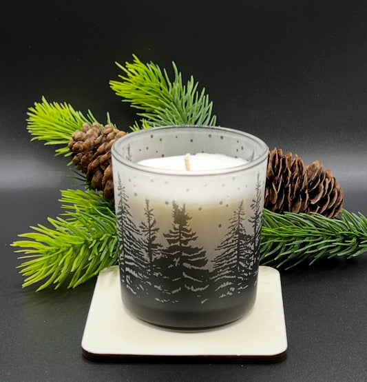 Chandelle de soya naturel (Chandelle La sapinière, verre sapin)
