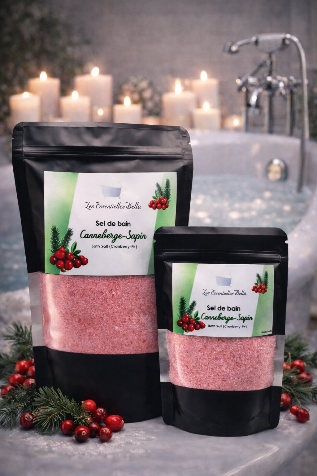 Sel de bain-Canneberge & sapin