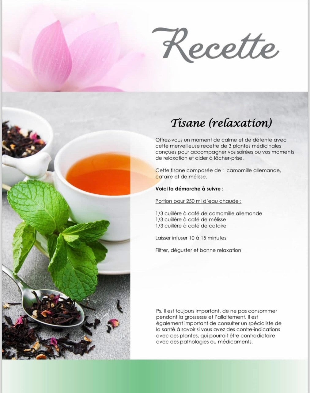 Recette tisane relaxante