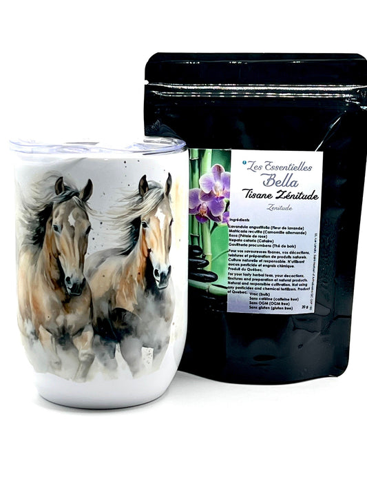 Ensemble tasse & tisane (Tasse cheval-tisane zénitude)