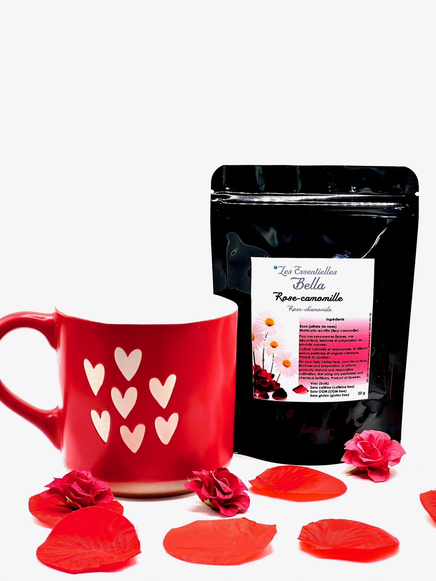 Ensemble cadeau (Tisane rose camomille - Tasse d'amour)